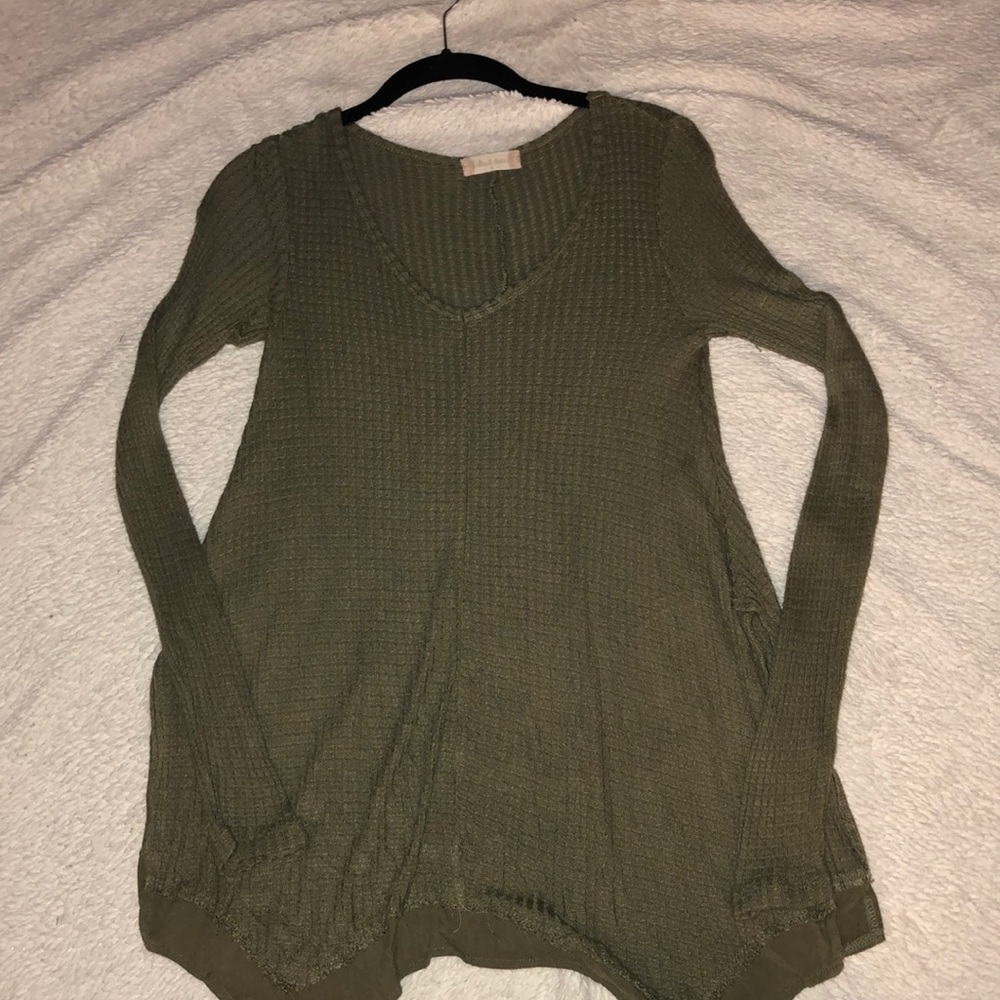 Long army green sweater